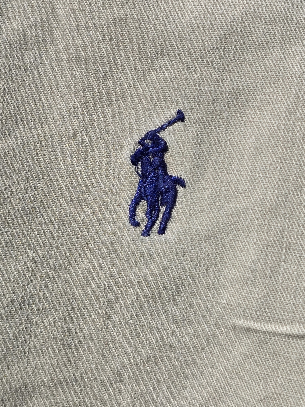 Ralph Lauren Shirt Mens Large Beige Button Down Long Sleeve Pony Logo Casual - Picture 2 of 10